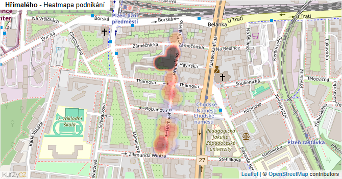 Hřímalého - mapa podnikání