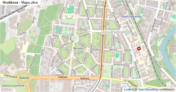 Hruškova - mapa ulice