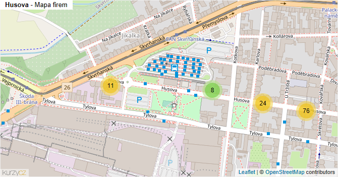 Husova - mapa firem