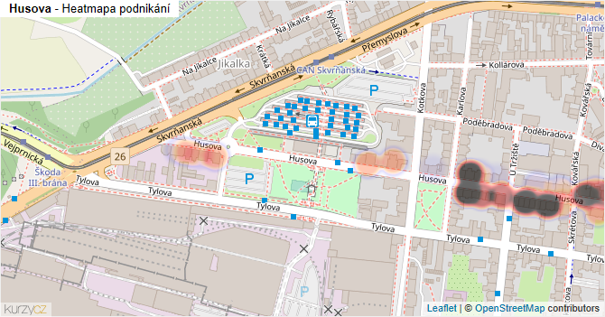 Husova - mapa podnikání