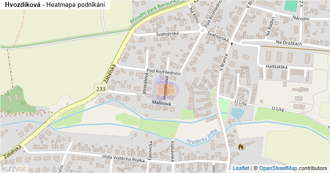 Hvozdíková - mapa podnikání