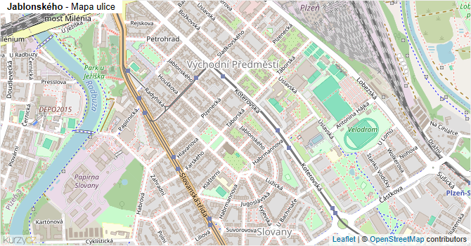 Jablonského - mapa ulice
