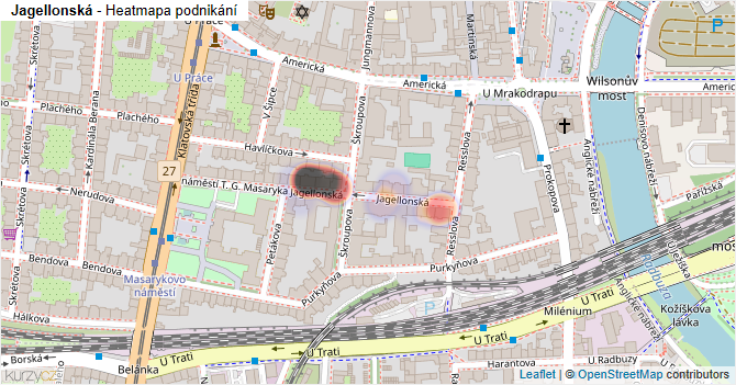 Jagellonská - mapa podnikání