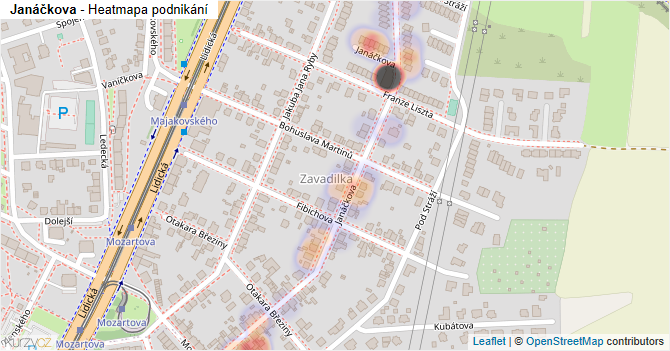 Janáčkova - mapa podnikání