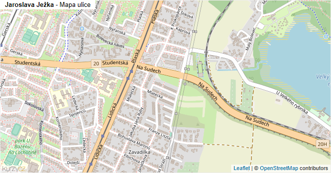 Jaroslava Ježka - mapa ulice