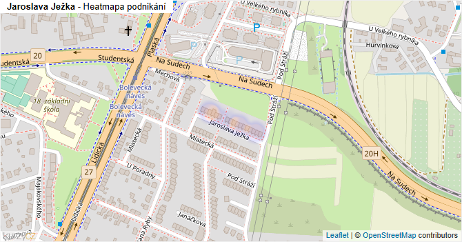 Jaroslava Ježka - mapa podnikání
