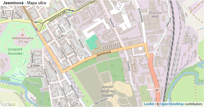 Jasmínová - mapa ulice