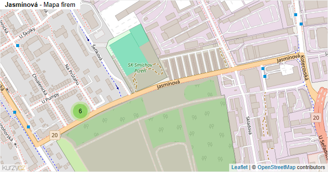 Jasmínová - mapa firem