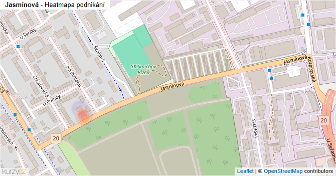 Jasmínová - mapa podnikání