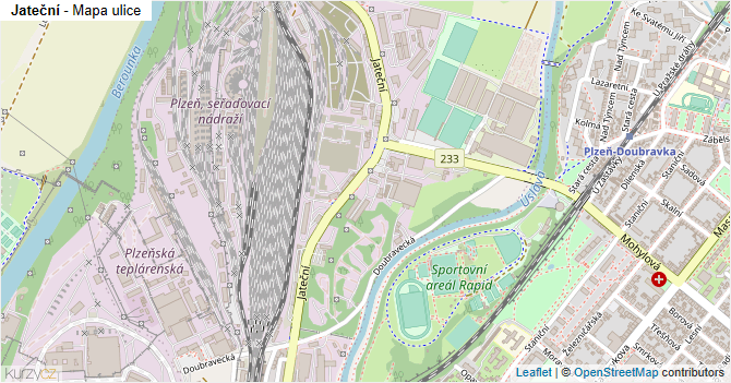 Jateční - mapa ulice