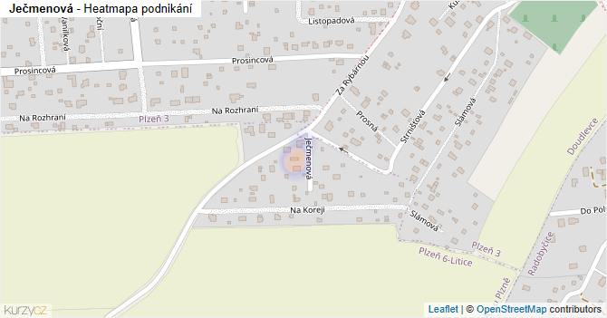 Ječmenová - mapa podnikání