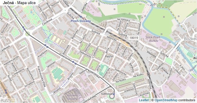 Ječná - mapa ulice