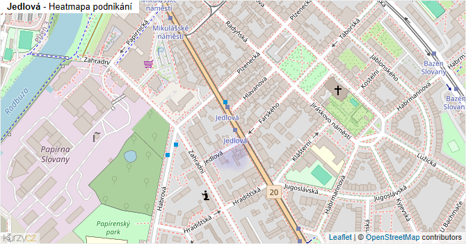 Jedlová - mapa podnikání