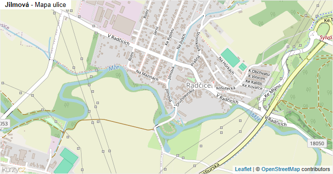 Jilmová - mapa ulice