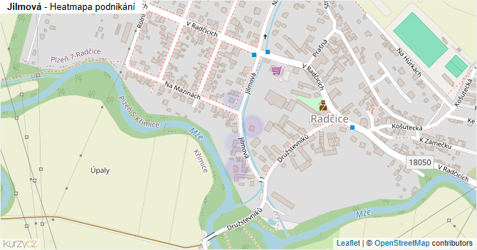 Jilmová - mapa podnikání