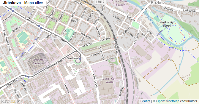 Jiráskova - mapa ulice
