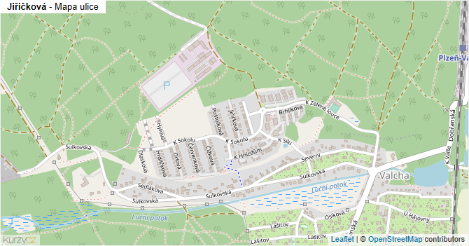 Jiřičková - mapa ulice