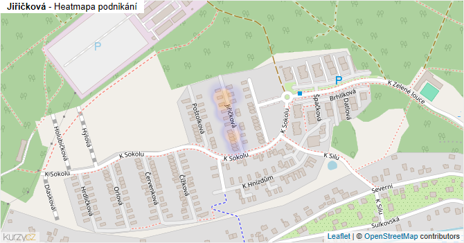 Jiřičková - mapa podnikání
