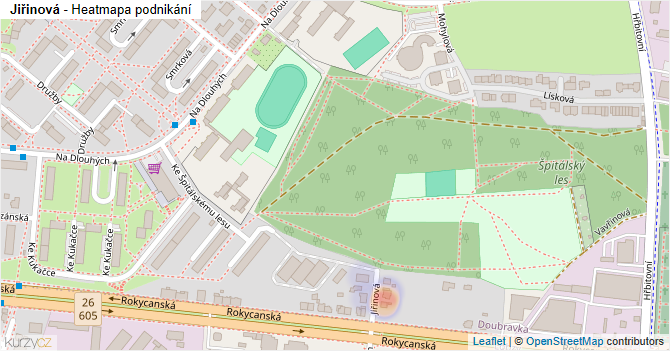 Jiřinová - mapa podnikání
