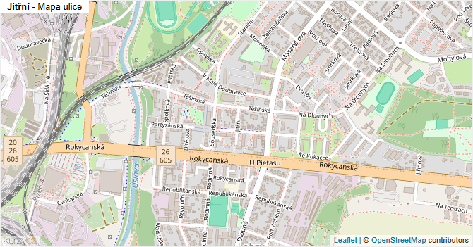 Jitřní - mapa ulice