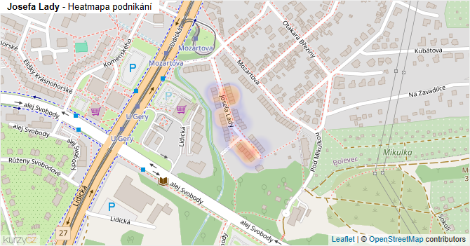 Josefa Lady - mapa podnikání