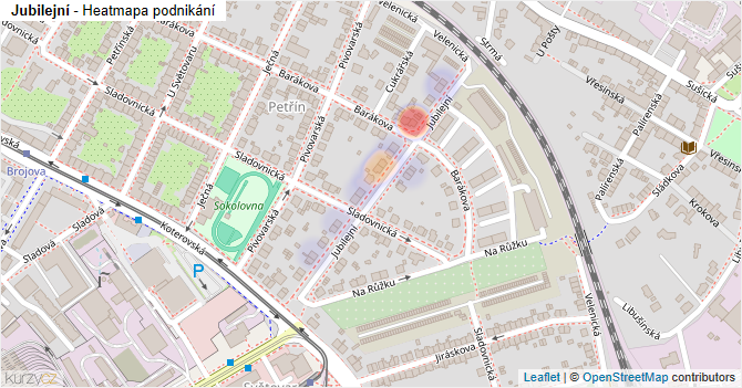 Jubilejní - mapa podnikání