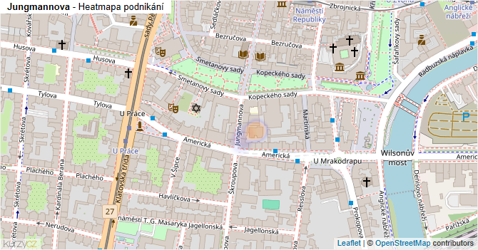 Jungmannova - mapa podnikání