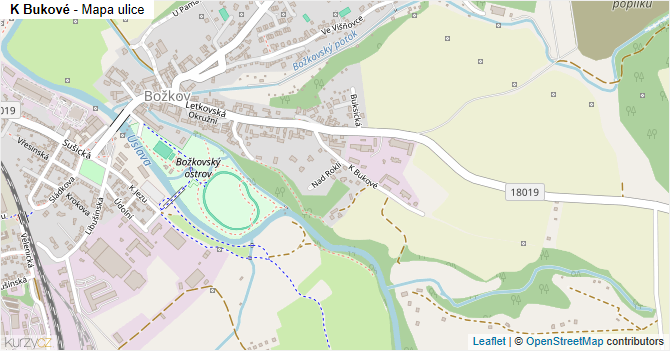 K Bukové - mapa ulice