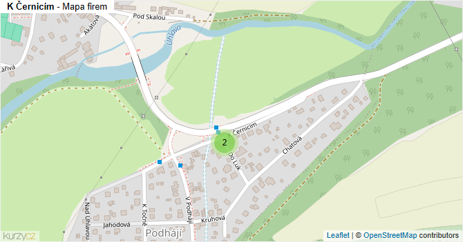 K Černicím - mapa firem