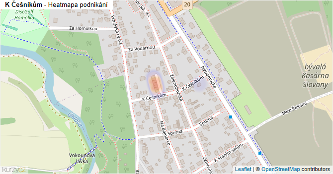 K Češníkům - mapa podnikání