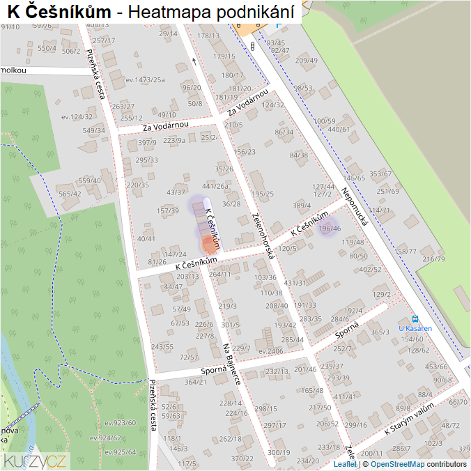 Mapa K Češníkům - Firmy v ulici.