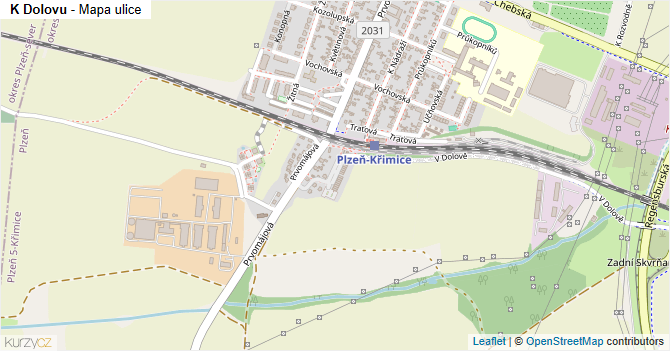 K Dolovu - mapa ulice