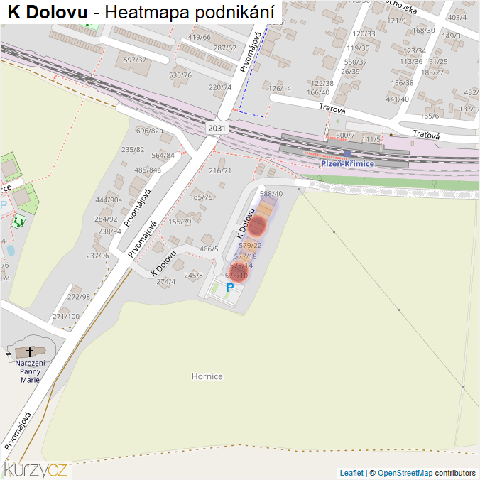 Mapa K Dolovu - Firmy v ulici.