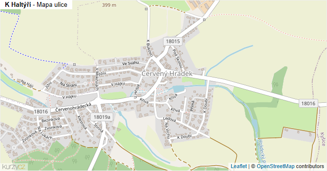 K Haltýři - mapa ulice