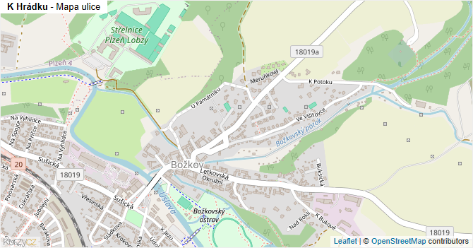 K Hrádku - mapa ulice