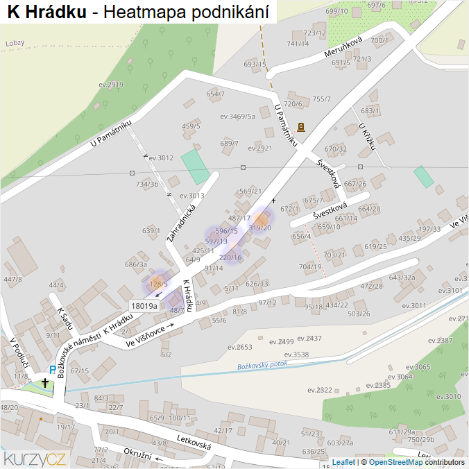 Mapa K Hrádku - Firmy v ulici.