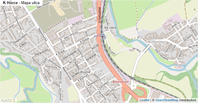 K Hůrce - mapa ulice