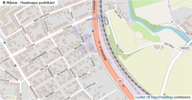 K Hůrce - mapa podnikání