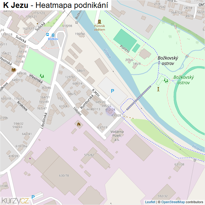 Mapa K Jezu - Firmy v ulici.