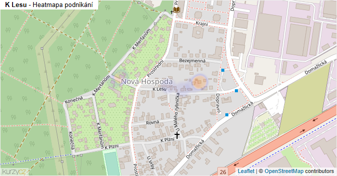 K Lesu - mapa podnikání