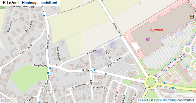 K Ležení - mapa podnikání