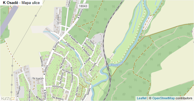 K Osadě - mapa ulice
