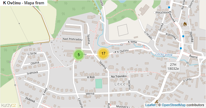 K Ovčínu - mapa firem