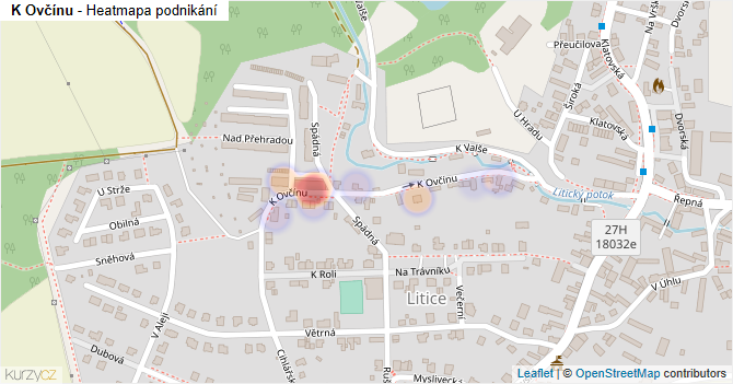 K Ovčínu - mapa podnikání