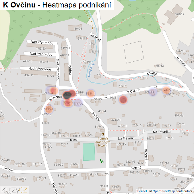 Mapa K Ovčínu - Firmy v ulici.