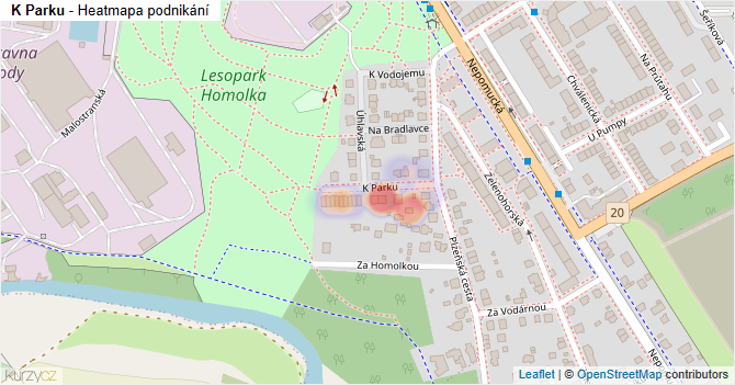 K Parku - mapa podnikání
