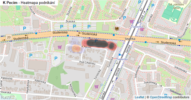 K Pecím - mapa podnikání