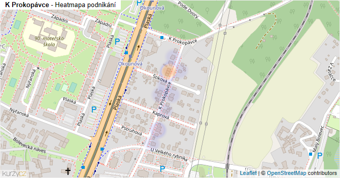 K Prokopávce - mapa podnikání