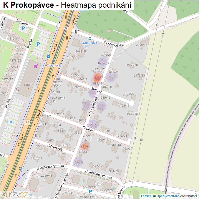 Mapa K Prokopávce - Firmy v ulici.