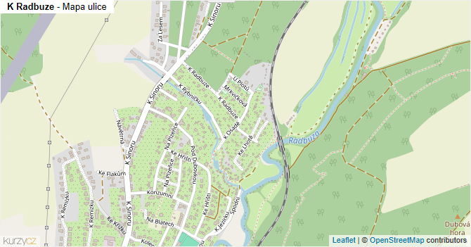 K Radbuze - mapa ulice
